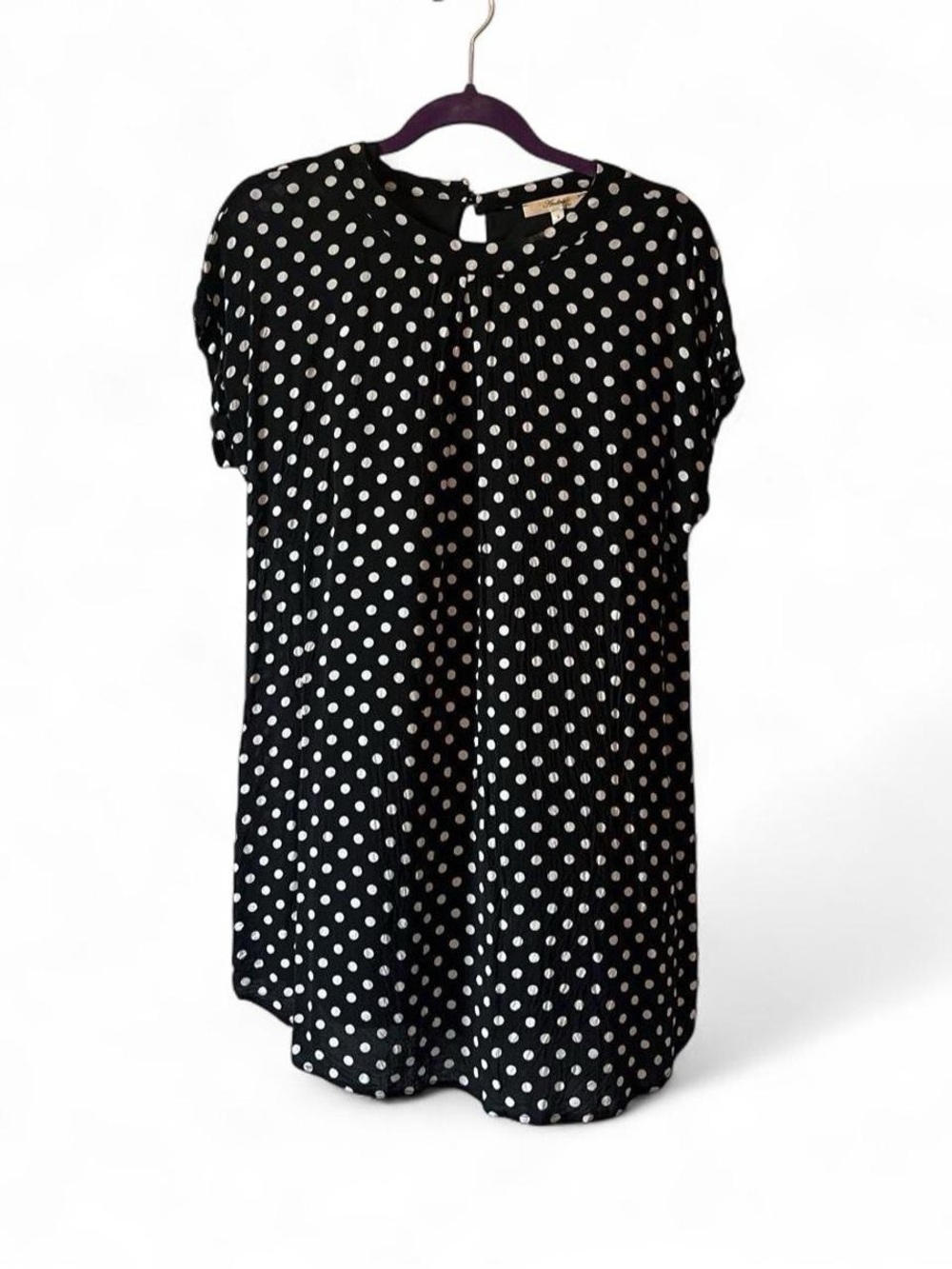 Andree by UNIT Black & White Polka Dot Short Sleeve Shift Dress